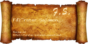 Fürster Salamon névjegykártya
